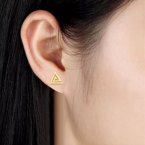 Triangle Stainless Steel Gold Plated Studs